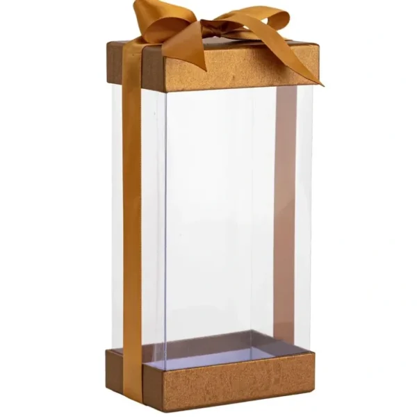 Plastic Gift Boxes 6 Pack Bakery Boxes With Base Lid & Ribbon Gold 7.5x3.75x2.5" - CaringForTots - Professional Baby and Children's Products | Caring for Growth, Caring for Every Moment* Gift Boxes