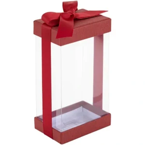 Plastic Gift Boxes Maroon 7.5x3.75x2.5" 12 Pack Bakery Boxes With Base Lid & Ribbon - CaringForTots - Professional Baby and Children's Products | Caring for Growth, Caring for Every Moment* Gift Boxes