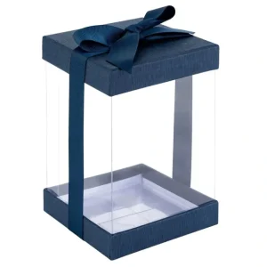 Plastic Gift Boxes Navy Blue 8x4x4 6 Pack Bakery Boxes With Base Lid & Ribbon - CaringForTots - Professional Baby and Children's Products | Caring for Growth, Caring for Every Moment* Gift Boxes