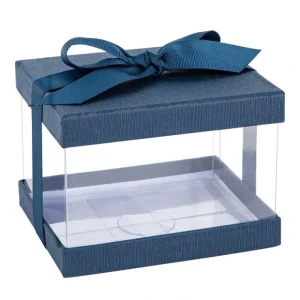 Plastic Gift Boxes Navy Blue 5x4x3.5 6 Pack Bakery Boxes With Base Lid & Ribbon - CaringForTots - Professional Baby and Children's Products | Caring for Growth, Caring for Every Moment* Gift Boxes