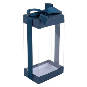 Plastic Gift Boxes Navy Blue 7.5x3.75x2.5" 12 Pack Bakery Boxes With Base Lid & Ribbon - CaringForTots - Professional Baby and Children's Products | Caring for Growth, Caring for Every Moment* Gift Boxes