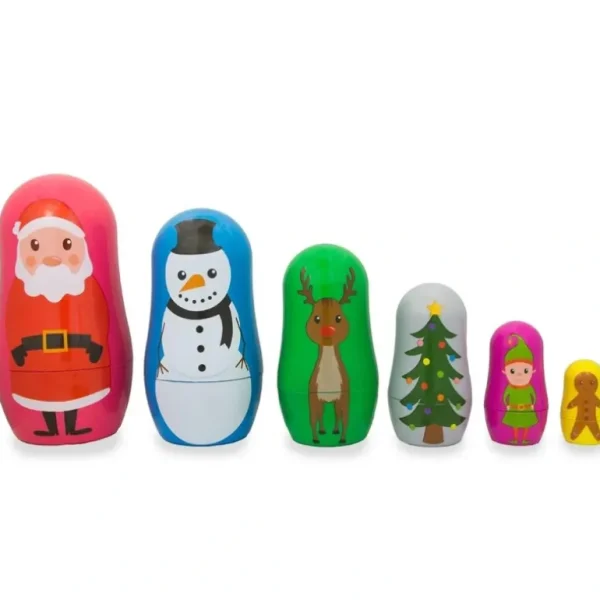 Shop All | 6 Plastic Nesting Dolls - Santa, Snowman, Reindeer, Tree, Elf & Gingerbread - CaringForTots - Professional Baby and Children's Products | Caring for Growth, Caring for Every Moment