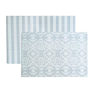 Play Mat Emerson Ikat + Jack Stripe In Rainwash Blue - CaringForTots - Professional Baby and Children's Products | Caring for Growth, Caring for Every Moment* Play Mats
