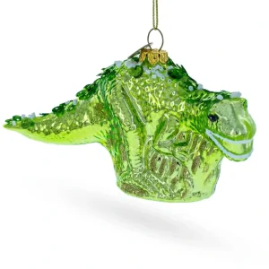 Playful Green Dinosaur With Beads - Blown Glass Christmas Ornament - CaringForTots - Professional Baby and Children's Products | Caring for Growth, Caring for Every Moment* Ornaments