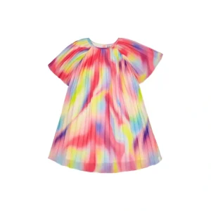 Pleated Chiffon Dress Rainbow - CaringForTots - Professional Baby and Children's Products | Caring for Growth, Caring for Every Moment* Dresses - Short Sleeve