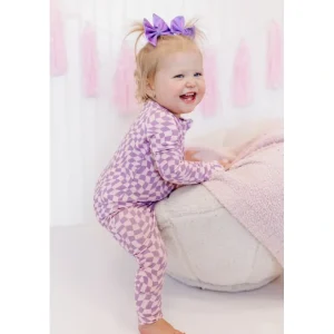 Plum Checkers Dream Romper - CaringForTots - Professional Baby and Children's Products | Caring for Growth, Caring for Every Moment* Rompers - Zippered