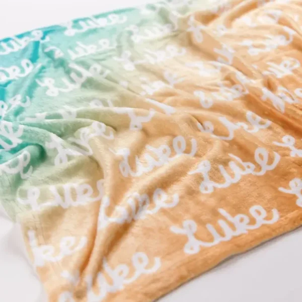 Plush Minky Fleece Personalized Blanket | Neutral Ombre - CaringForTots - Professional Baby and Children's Products | Caring for Growth, Caring for Every Moment* Personalized Textiles
