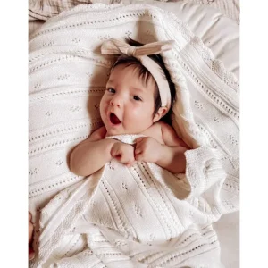 Pointelle Baby Blanket - White - CaringForTots - Professional Baby and Children's Products | Caring for Growth, Caring for Every Moment* Baby Blankets