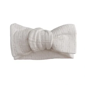 Pointelle Bow Headband - White - CaringForTots - Professional Baby and Children's Products | Caring for Growth, Caring for Every Moment* -