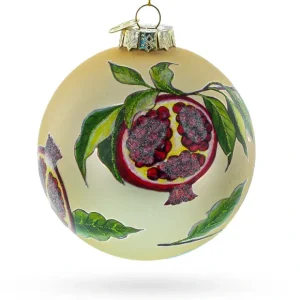 Pomegranate Design - Vibrant Blown Glass Ball Christmas Ornament - CaringForTots - Professional Baby and Children's Products | Caring for Growth, Caring for Every Moment* Ornaments