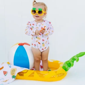Poolside Party Dream Rash Guard Ruffle Swim Suit - CaringForTots - Professional Baby and Children's Products | Caring for Growth, Caring for Every Moment* Rashguards