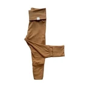 Shop All | *preorder* Fold-over Footie Leggings | Baby & Toddler | Luxury Bamboo | Clay - CaringForTots - Professional Baby and Children's Products | Caring for Growth, Caring for Every Moment