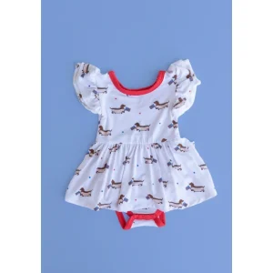 Preston's American Pups Dream Bodysuit Dress - CaringForTots - Professional Baby and Children's Products | Caring for Growth, Caring for Every Moment* Dresses - Short Sleeve