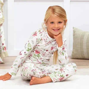 Pretty Petals Girl's Bamboo Pajama Set - CaringForTots - Professional Baby and Children's Products | Caring for Growth, Caring for Every Moment* Pajamas - Long Set