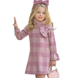 Pretty Pink Tartan Plaid Long Sleeve Shift Dress - CaringForTots - Professional Baby and Children's Products | Caring for Growth, Caring for Every Moment* Dresses - Long Sleeve