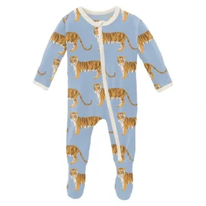 Print Footie with Zipper - Pond Tiger - CaringForTots - Professional Baby and Children's Products | Caring for Growth, Caring for Every Moment* Boys