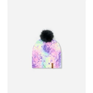 Printed Jersey Detachable Pompom Hat Rainbow Print - CaringForTots - Professional Baby and Children's Products | Caring for Growth, Caring for Every Moment* Outdoor Accessories