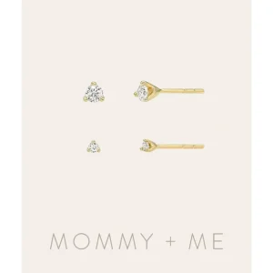 Shop All | 3 Prong Diamond Studs - Mommy + Me - CaringForTots - Professional Baby and Children's Products | Caring for Growth, Caring for Every Moment