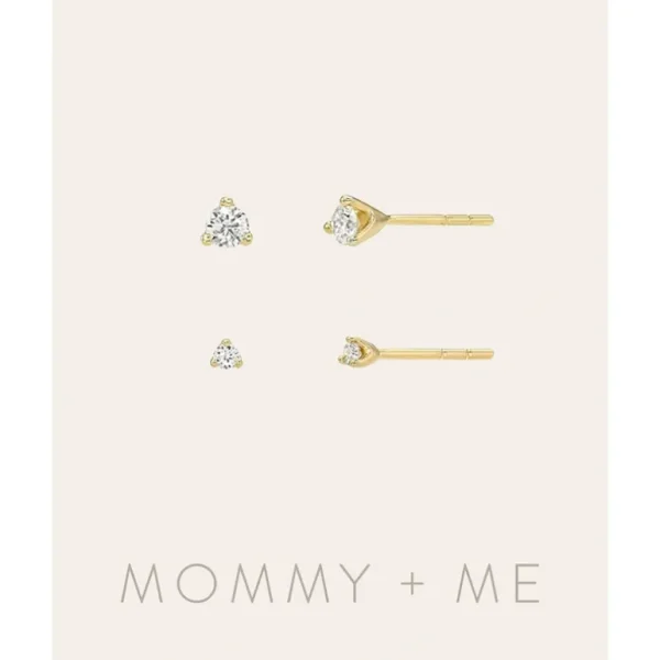 Shop All | 3 Prong Diamond Studs - Mommy + Me - CaringForTots - Professional Baby and Children's Products | Caring for Growth, Caring for Every Moment