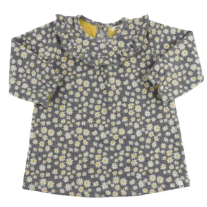 Clothing | Pucker Mini Daisies Cora Dress Double Knit - Heather Gray - CaringForTots - Professional Baby and Children's Products | Caring for Growth, Caring for Every Moment