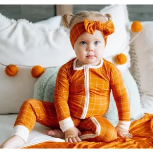 Pumpkin Grid Dream Bow - CaringForTots - Professional Baby and Children's Products | Caring for Growth, Caring for Every Moment* The Dream Bow
