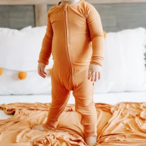Pumpkin Rib Dream Romper - CaringForTots - Professional Baby and Children's Products | Caring for Growth, Caring for Every Moment* Rompers - Zippered