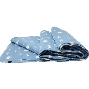Quilted Blanket - 80 X 60 - Blue Moon - CaringForTots - Professional Baby and Children's Products | Caring for Growth, Caring for Every Moment* Baby Blankets