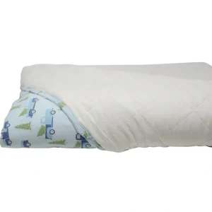 Quilted Blanket - 80 X 60 - Vintage Truck Blue - CaringForTots - Professional Baby and Children's Products | Caring for Growth, Caring for Every Moment* Baby Blankets
