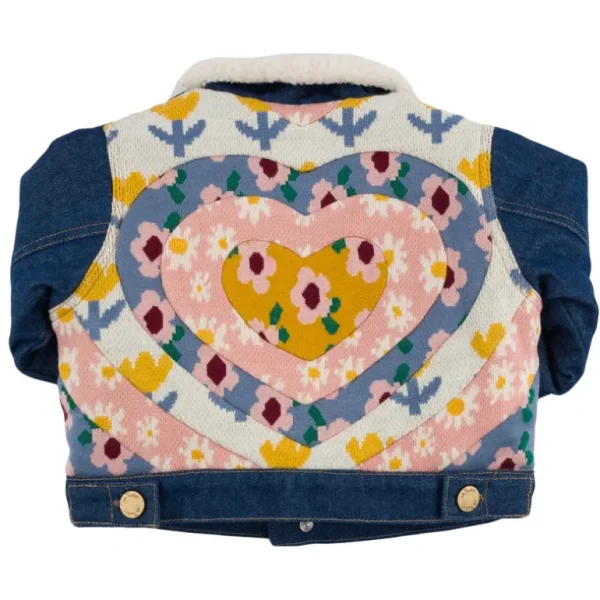 Clothing | Quilted Heart Denim Jacket with Cream Snowdrift Lining - CaringForTots - Professional Baby and Children's Products | Caring for Growth, Caring for Every Moment