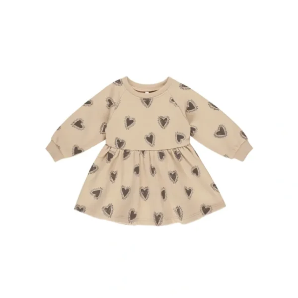 Clothing | Raglan Dress - Hearts - CaringForTots - Professional Baby and Children's Products | Caring for Growth, Caring for Every Moment