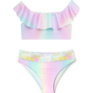 Rainbow Bikini With Sequin Belt - CaringForTots - Professional Baby and Children's Products | Caring for Growth, Caring for Every Moment* Bikinis