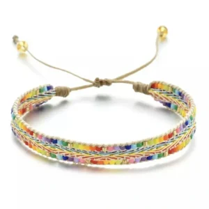 Rainbow Bright Beaded Woven Bracelet - CaringForTots - Professional Baby and Children's Products | Caring for Growth, Caring for Every Moment* Bracelet