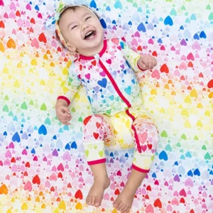 Rainbow Hearts Crib Sheet - CaringForTots - Professional Baby and Children's Products | Caring for Growth, Caring for Every Moment* Cribs