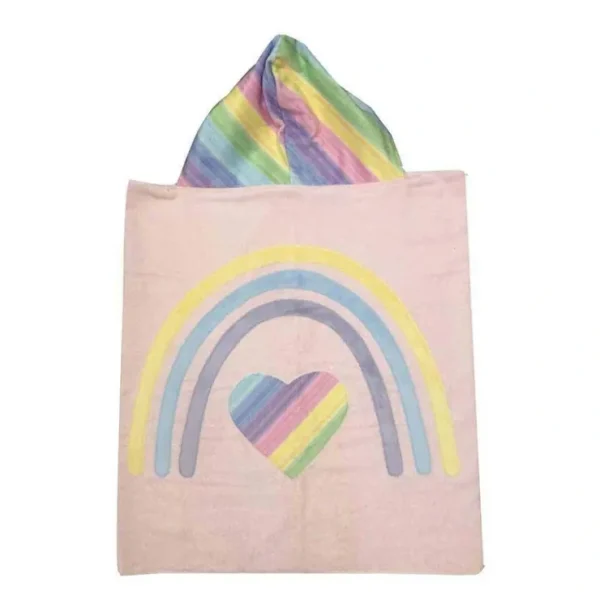 Rainbow Hearts Hooded Towel - CaringForTots - Professional Baby and Children's Products | Caring for Growth, Caring for Every Moment* Other