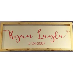 Reclaimed Wood Script Name Date Board - CaringForTots - Professional Baby and Children's Products | Caring for Growth, Caring for Every Moment* Decor