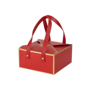 Red Cookie Boxes 8 Pack Of Bakery Boxes Gift Boxes With Leather Handles - 6x6x3 Inch Treat Boxes - CaringForTots - Professional Baby and Children's Products | Caring for Growth, Caring for Every Moment* Gift Boxes