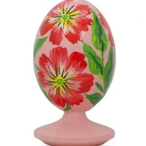 Red Flowers Wooden Easter Egg Figurine - CaringForTots - Professional Baby and Children's Products | Caring for Growth, Caring for Every Moment* Easter