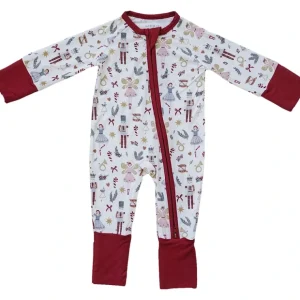 Red Nutcracker Bamboo Zipper - CaringForTots - Professional Baby and Children's Products | Caring for Growth, Caring for Every Moment* Footie Pajamas