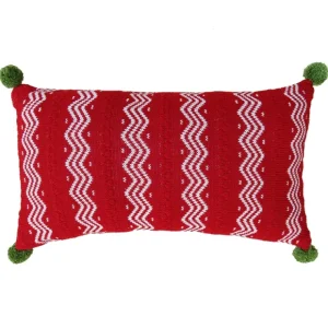 Red Zig-zag Stripe Lumbar Pillow - CaringForTots - Professional Baby and Children's Products | Caring for Growth, Caring for Every Moment* Decorative Pillows