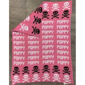 Repeating Name Skull Double Cotton Knit Blanket - CaringForTots - Professional Baby and Children's Products | Caring for Growth, Caring for Every Moment* Blankets
