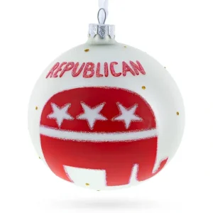 Republican Party Elephant: Political Symbol Blown Glass Ball Christmas Ornament 4 Inches - CaringForTots - Professional Baby and Children's Products | Caring for Growth, Caring for Every Moment* Christmas Tree Ornaments