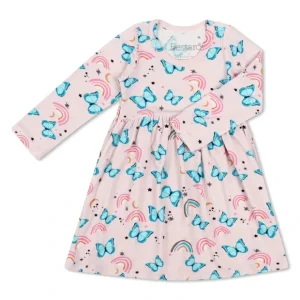 Retro Butterflies Dress - CaringForTots - Professional Baby and Children's Products | Caring for Growth, Caring for Every Moment* Dresses - Long Sleeve