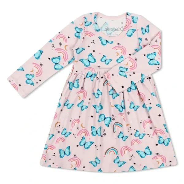 Retro Butterflies Dress - CaringForTots - Professional Baby and Children's Products | Caring for Growth, Caring for Every Moment* Dresses - Long Sleeve