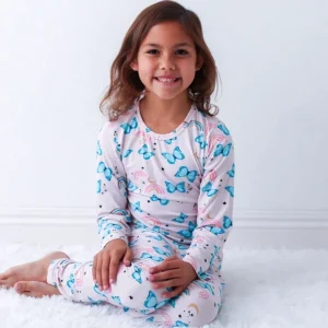 Retro Butterflies Pajama - CaringForTots - Professional Baby and Children's Products | Caring for Growth, Caring for Every Moment* Pajamas - Long Set