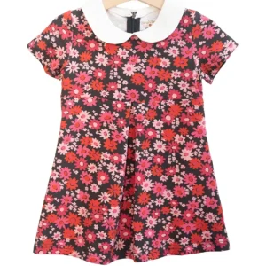 Retro Navy And Pink Flower Power Peter Pan Collar Dress - CaringForTots - Professional Baby and Children's Products | Caring for Growth, Caring for Every Moment* Dresses