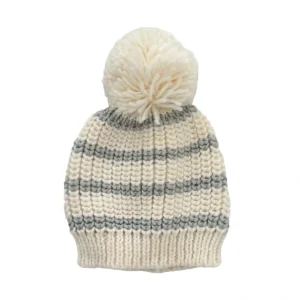 Rib Knit Stripe Hat, Bowie Grey - CaringForTots - Professional Baby and Children's Products | Caring for Growth, Caring for Every Moment* Baby Hats