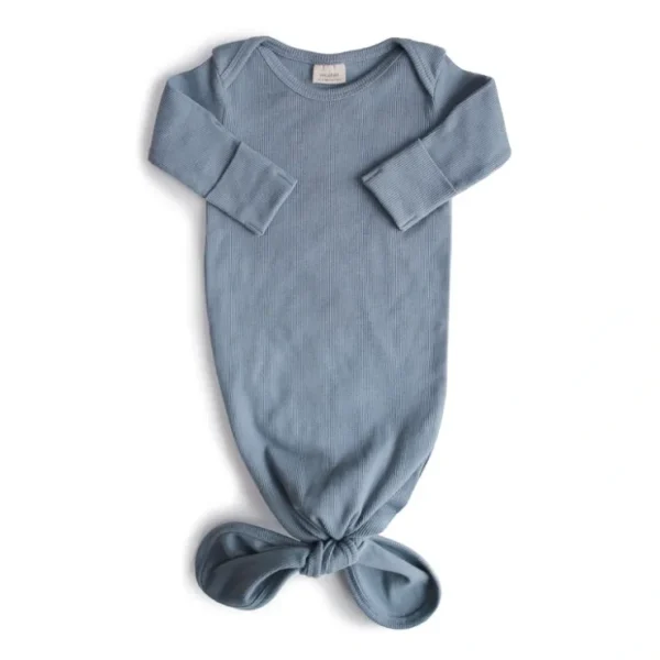 Ribbed Knotted Baby Gown - CaringForTots - Professional Baby and Children's Products | Caring for Growth, Caring for Every Moment* Baby Clothes