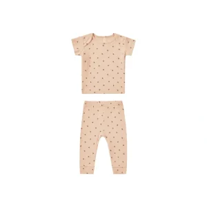 Ribbed Short Sleeve Tee + Legging Set - Strawberries - CaringForTots - Professional Baby and Children's Products | Caring for Growth, Caring for Every Moment* Clothing