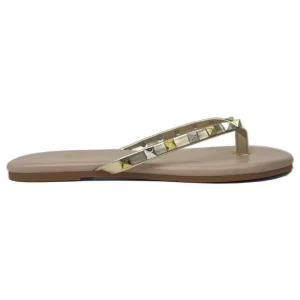 Rivington Stud Flip Flop In Beige Metallic - CaringForTots - Professional Baby and Children's Products | Caring for Growth, Caring for Every Moment* Women's Sandals