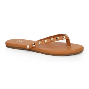 Rivington Stud Flip Flop In Cognac - CaringForTots - Professional Baby and Children's Products | Caring for Growth, Caring for Every Moment* Women's Sandals